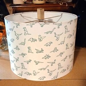 Dinosaur Print Lampshade - White and Green